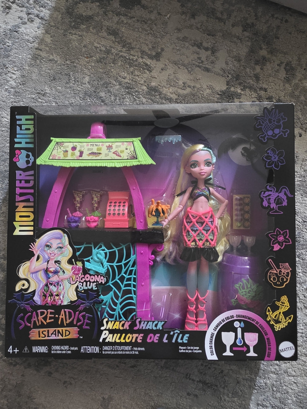 Monster High Lagoona Blue Scare-adise Island Snack Shack Doll - Neon Pink & Aqua